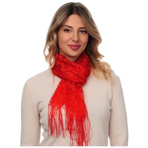 Шарф кружевной в церковь  красный 060404