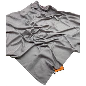 Шелковый платок HERMES серый 100104