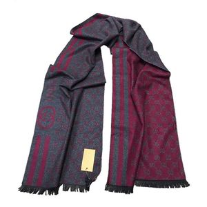 Шарф мужской Gucci 150117 серый с бордовым