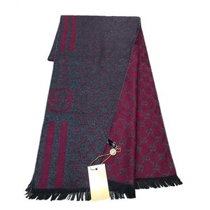 Шарф мужской Gucci 150117 серый с бордовым