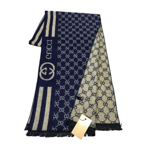 Шарф мужской Gucci 150113 синий с бежевым