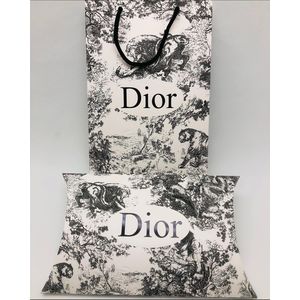 Комплект из пакета и подарочной коробки Dior серый
