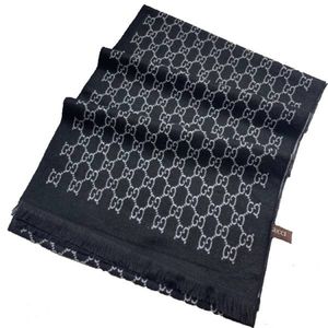 Шарф мужской Gucci черный с белым 281100