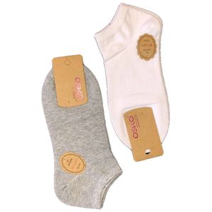 Носки женские короткие 2 пары белые серые  OSKO А1681/1