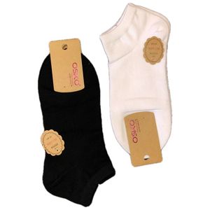 Носки женские короткие 2 пары белые черные  OSKO А1681/2
