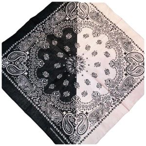 Бандана из хлопка черно-белая 140503