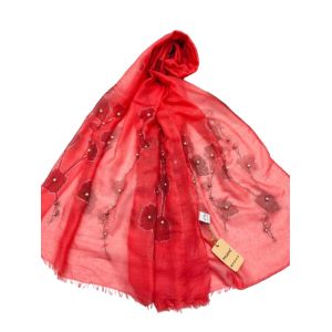 Палантин Dulnna  вискоза c шелком красный 070603