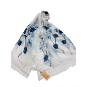 Палантин Dulnna  вискоза c шелком белый 070600