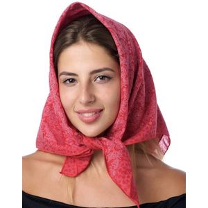 Платок из хлопка красный 260823