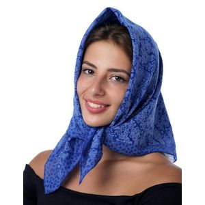 Платок из хлопка синий 260824