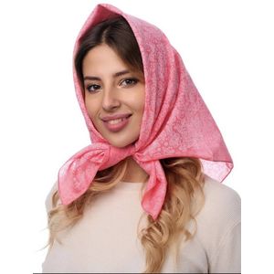 Платок из хлопка розовый 260825