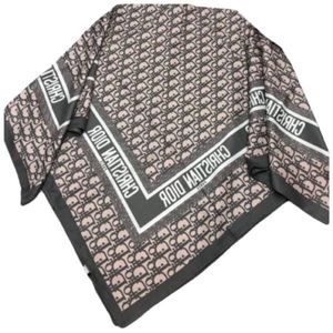 Платок шёлковый Dior серый 030822