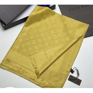 Палантин брендовый шерстяной 241034 горчичный