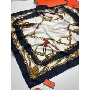 Шелковый платок HERMES белый 2609225