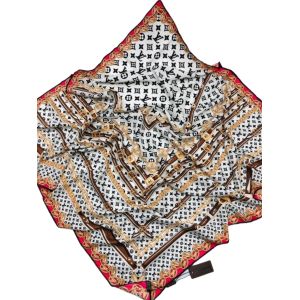 Платок брендовый шёлковый белый 050809