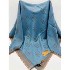 Платок Gucci голубой с люрексом 050816