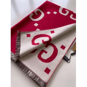Палантин GUCCI из кашемира и шелка  красный 110926
