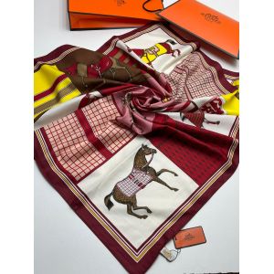 Платок HERMES женский 21042403 бордовый
