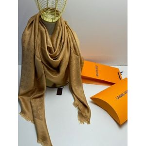 Платок брендовый шерсть с шелком 4004 золотистый