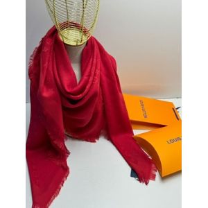 Платок брендовый шерстяной  красный 1186