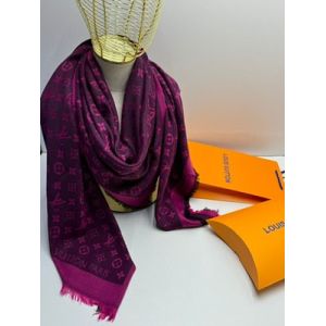 Платок брендовый шерстяной розово-черный 1115