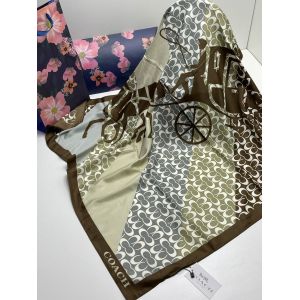 Платок шёлковый Coach коричневый 21012405