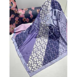 Платок шёлковый Coach сиреневый 21012404