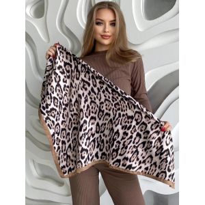 Женский платок шёлковый коричневый 07082412