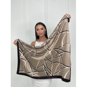 Платок женский  шёлковый бежевый 07082422