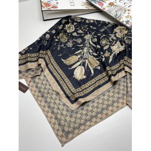 Шелковый женский платок Gucci черный  11092309