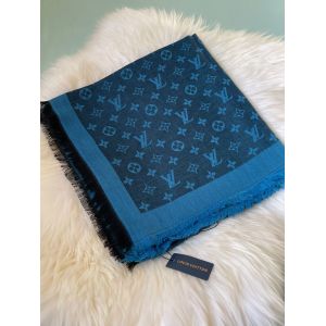 Платок брендовый LV голубой с черным  28092302