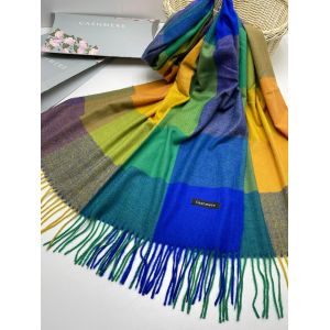 Палантин женский Cashmere  в клетку синий 04092303