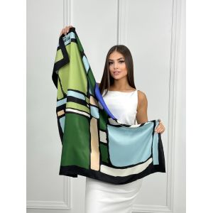 Шелковый платок HERMES зеленый 20072500