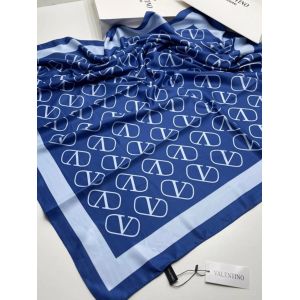 Женский платок шёлковый Valentino голубой 11012335