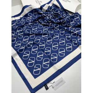 Женский платок шёлковый Valentino синий 11012336