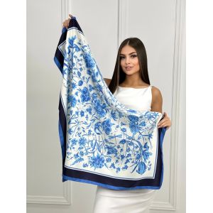 Женский шелковый платок Gucci белый голубой 20072520