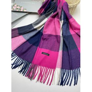 Палантин женский Cashmere  в клетку яркий розовый 04092306