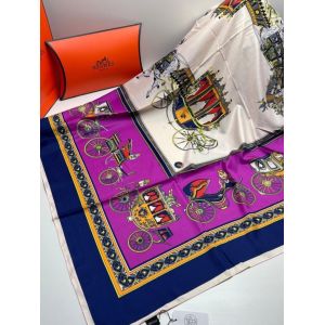 Платок шелковый HERMES 14112408 сиреневый