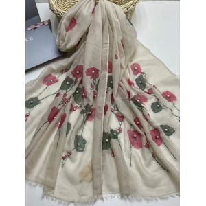 Палантин женский  шелк и  вискоза бежевый 15022332