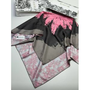 Женский платок шёлковый Dior розовый с серым 30102500/