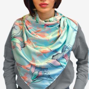 Шелковый платок TORIOLLI бирюзовый 15022402