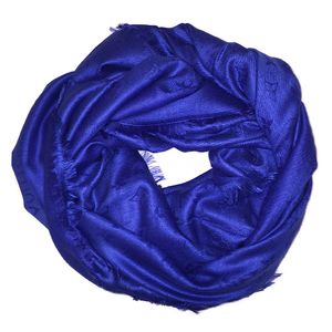 Платок брендовый шерстяной яркий синий  1161