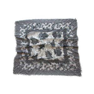 Платок Tranini из хлопка с вискозой серый 0126