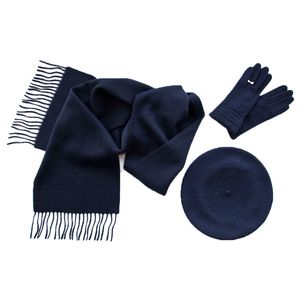 Комплект (берет, шарф, перчатки) 00032 синий