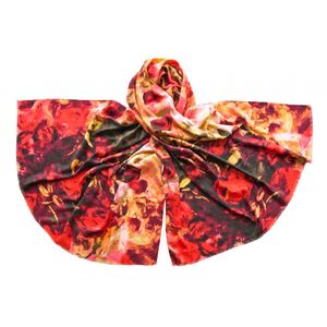 Палантин Tranini шерстяной красный 0903