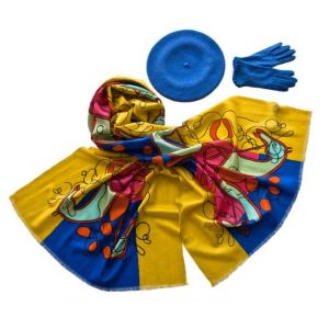 Комплект (берет, палантин, перчатки) Tranini 51008