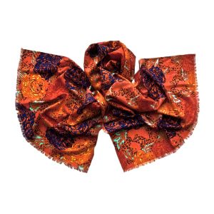 Палантин Tranini из шерсти и шёлка 0651  оранжевый