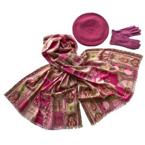 Комплект (берет, палантин, перчатки) Tranini 45023