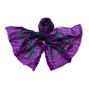 Палантин Tranini из шерсти и шёлка 0626 фиолетовый