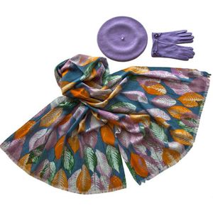 Комплект (берет, палантин, перчатки) Tranini 45076